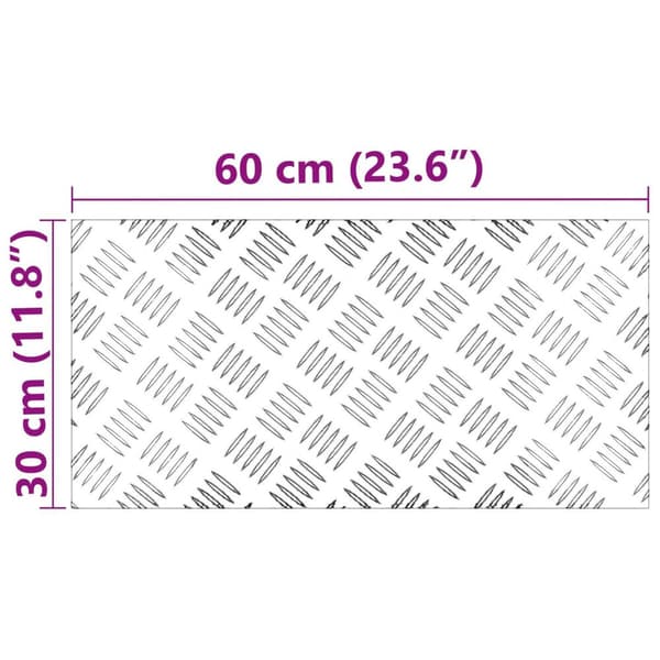 vidaXL Sølv Metal 60 x 30 x 0.3 cm Skridsikre Trappetrin Rektangulære