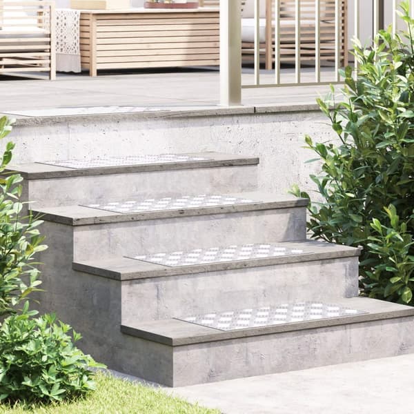 vidaXL Sølv Metal 60 x 30 x 0.3 cm Skridsikre Trappetrin Rektangulære