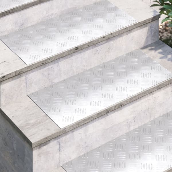 vidaXL Silver Aluminium 70 x 30 x 0.2 cm Aluminium Trapstegsmatta