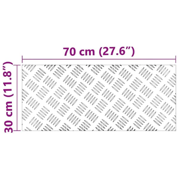 vidaXL Silver Aluminium 70 x 30 x 0.2 cm Aluminium Trapstegsmatta