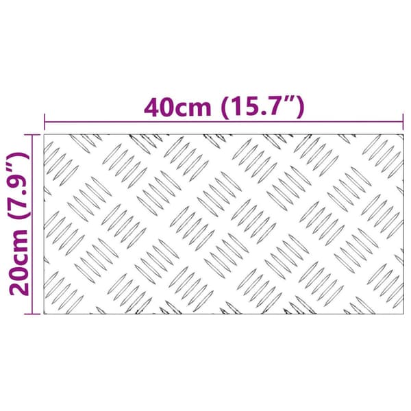 vidaXL Sølv Aluminium 40 x 20 x 0.2 cm Skridsikker Trappetrin