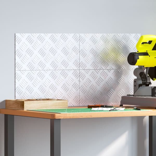 vidaXL Sølv Aluminium 40 x 20 x 0.2 cm Skridsikker Trappetrin