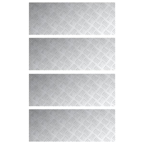 vidaXL Krom Aluminium 80 x 30 x 0.3 cm Trappetrin Rektangulær