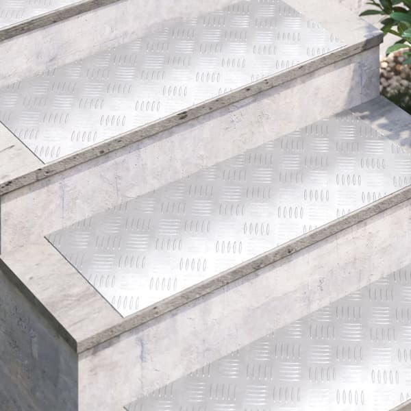 vidaXL Krom Aluminium 80 x 30 x 0.3 cm Trappetrin Rektangulær
