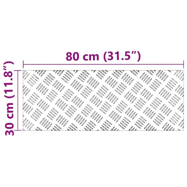 vidaXL Krom Aluminium 80 x 30 x 0.3 cm Trappetrin Rektangulær