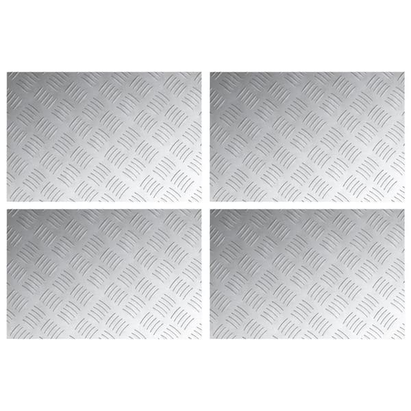 vidaXL Aluminium Sjekkplater - Set på 4, 60x40 cm, Sklisikker