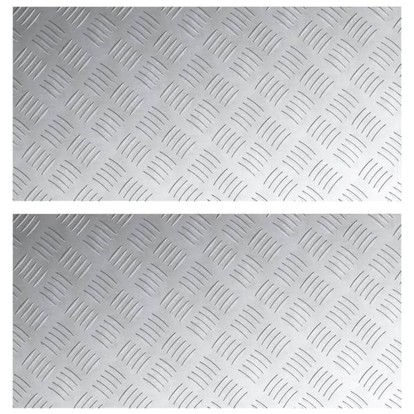 vidaXL Sølv Metal 80 x 40 x 0.3 cm Mønster Trappetrin Rektangulær