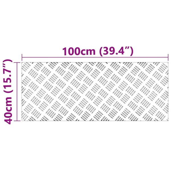 vidaXL Grå Aluminium 100 x 40 x 0.2 cm Trappetrin Rektangulær