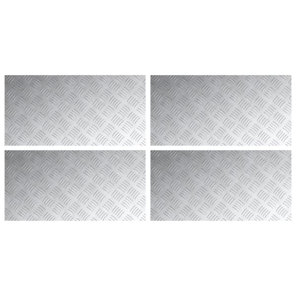 vidaXL Sølv Gummi 80 x 40 cm Trappetrin Rektangulær Moderne
