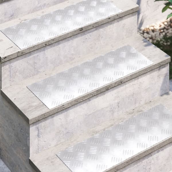 vidaXL Sølv Aluminium 60 x 20 x 0.3 cm Trappetrin Rektangulær