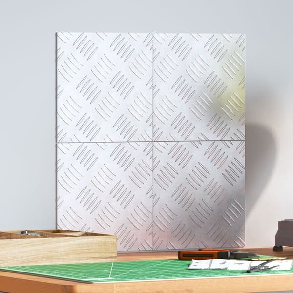 vidaXL Sølv Gummi 20 x 20 x 0.2 cm Trappetrin Firkantet Moderne