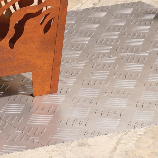 vidaXL Sølv Aluminium 70 x 40 x 0.3 cm Trappe trin Rektangulær