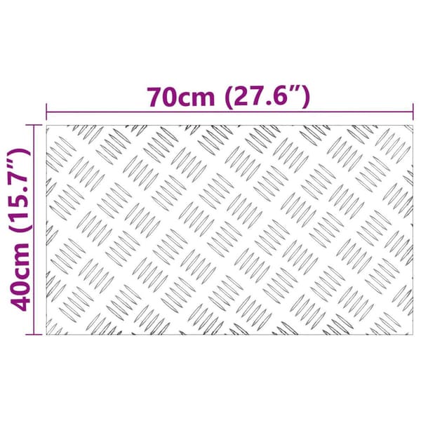 vidaXL Sølv Aluminium 70 x 40 x 0.3 cm Trappe trin Rektangulær