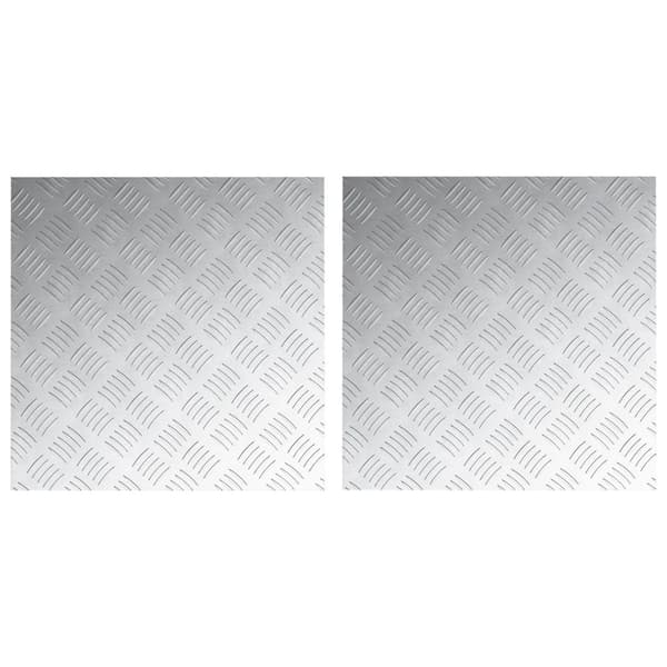 vidaXL Sølv Gummi 50 x 50 cm Firkantede Trappetrin Firkantet Moderne