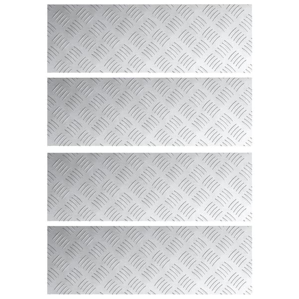 vidaXL Silver Metall 60 x 20 x 0.2 cm Halkfri Trapstegsmattor