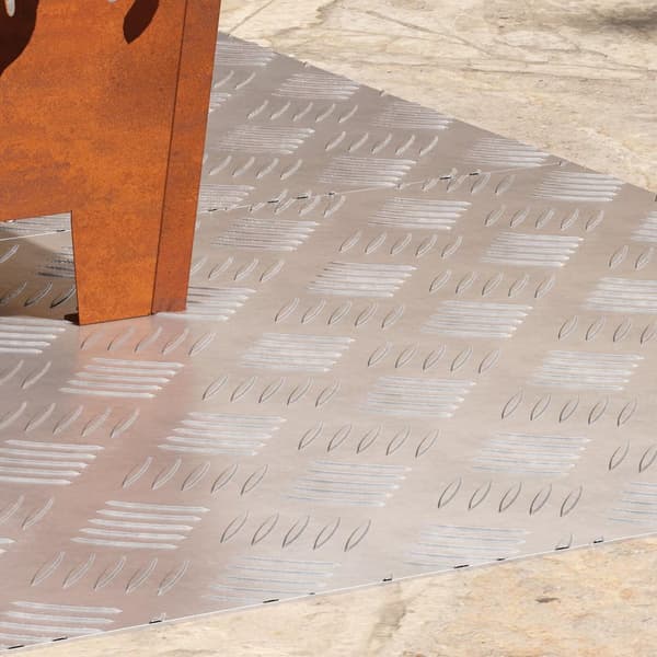 vidaXL Metallisk silver Gummi 90 x 50 x 0.3 cm Trapsteg Rektangulär