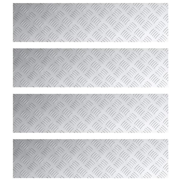 vidaXL Sølv Aluminium 100 x 25 x 0.3 cm Aluminium Trappetrin