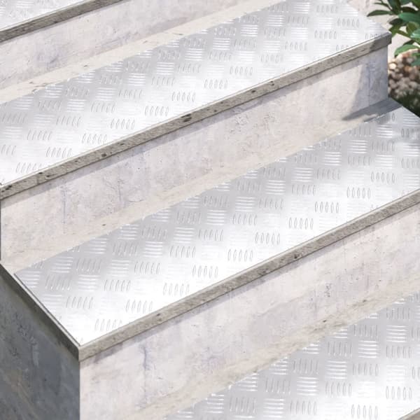 vidaXL Sølv Aluminium 100 x 25 x 0.3 cm Aluminium Trappetrin