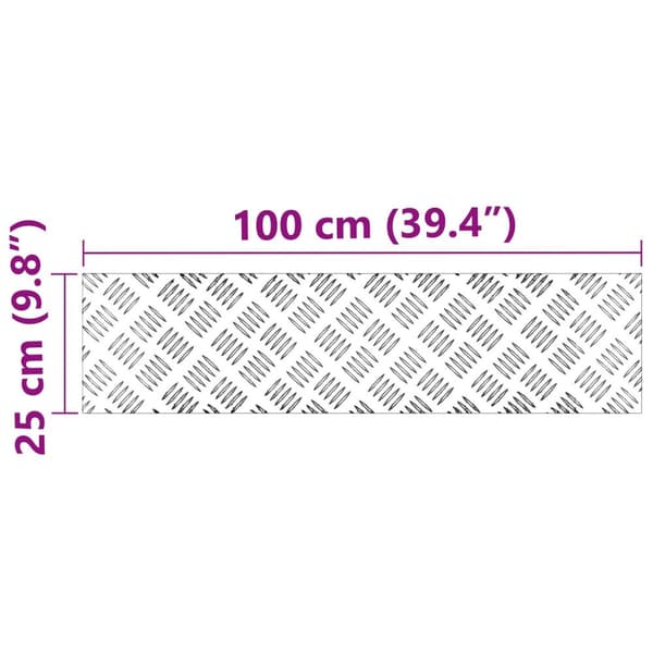 vidaXL Sølv Aluminium 100 x 25 x 0.3 cm Aluminium Trappetrin