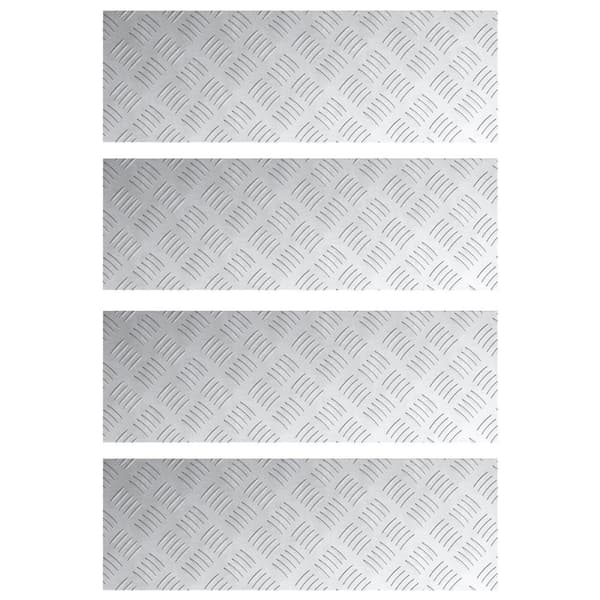 vidaXL Sølv Metal 75 x 25 x 0,3 cm Trappetrin Rektangulær Industriel