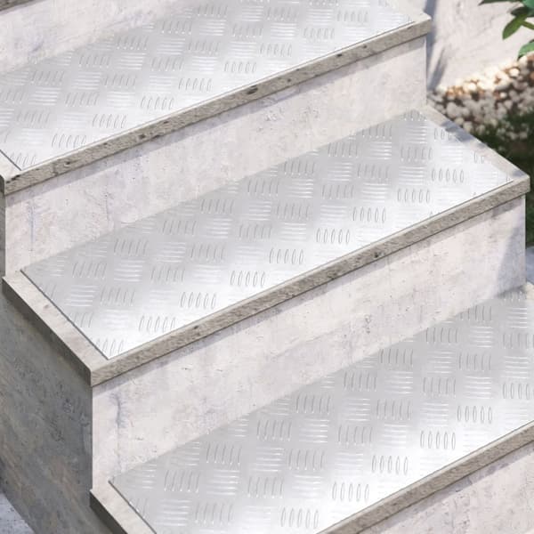 vidaXL Sølv Metal 75 x 25 x 0,3 cm Trappetrin Rektangulær Industriel