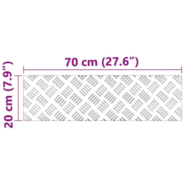 vidaXL Silver Aluminium 70 x 20 cm Trapstegsmattor Rektangulär