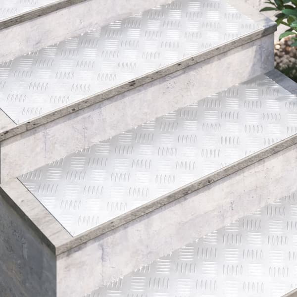 vidaXL Silver Metall 90 x 30 x 0.3 cm Trapstegsmattor Rektangulär