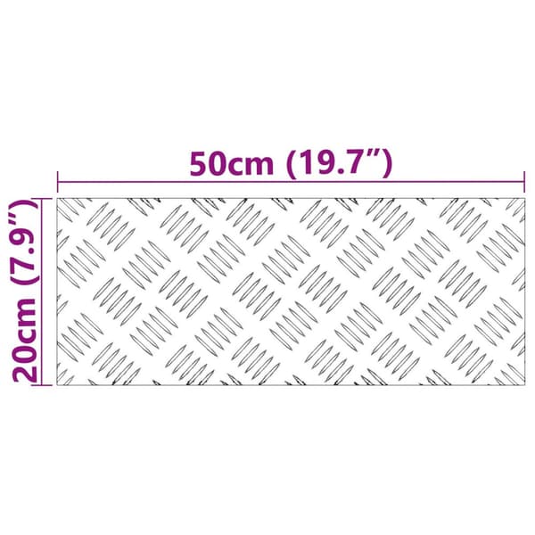 vidaXL Sølv Aluminium 50 x 20 x 0.2 cm Trappetrin Rektangulær