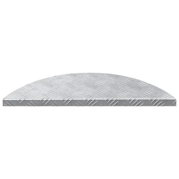 vidaXL Sølv Aluminium 60 x 18 x 2.5 cm Aluminium trappetrin Rund