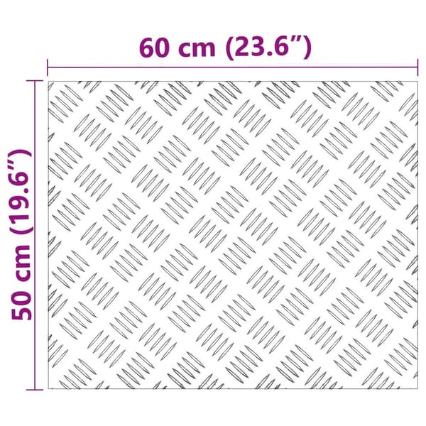 vidaXL Aluminiumsruteplater 2 stk Antiskli 60x50 cm