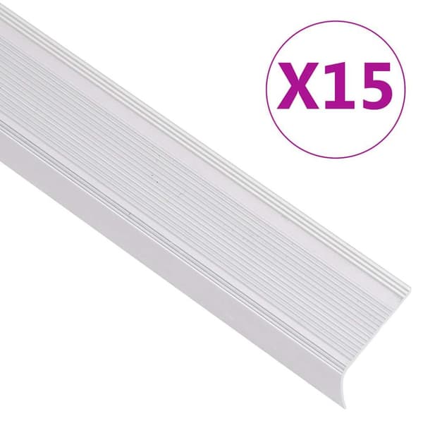 Trappnäsor i L-form 15 st aluminium 90 cm silver