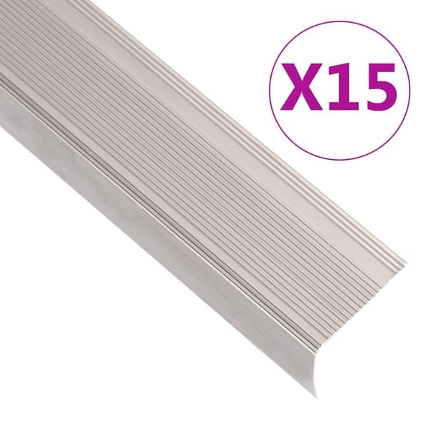 Trappnosings i L-form 15 st aluminium 90 cm champagne