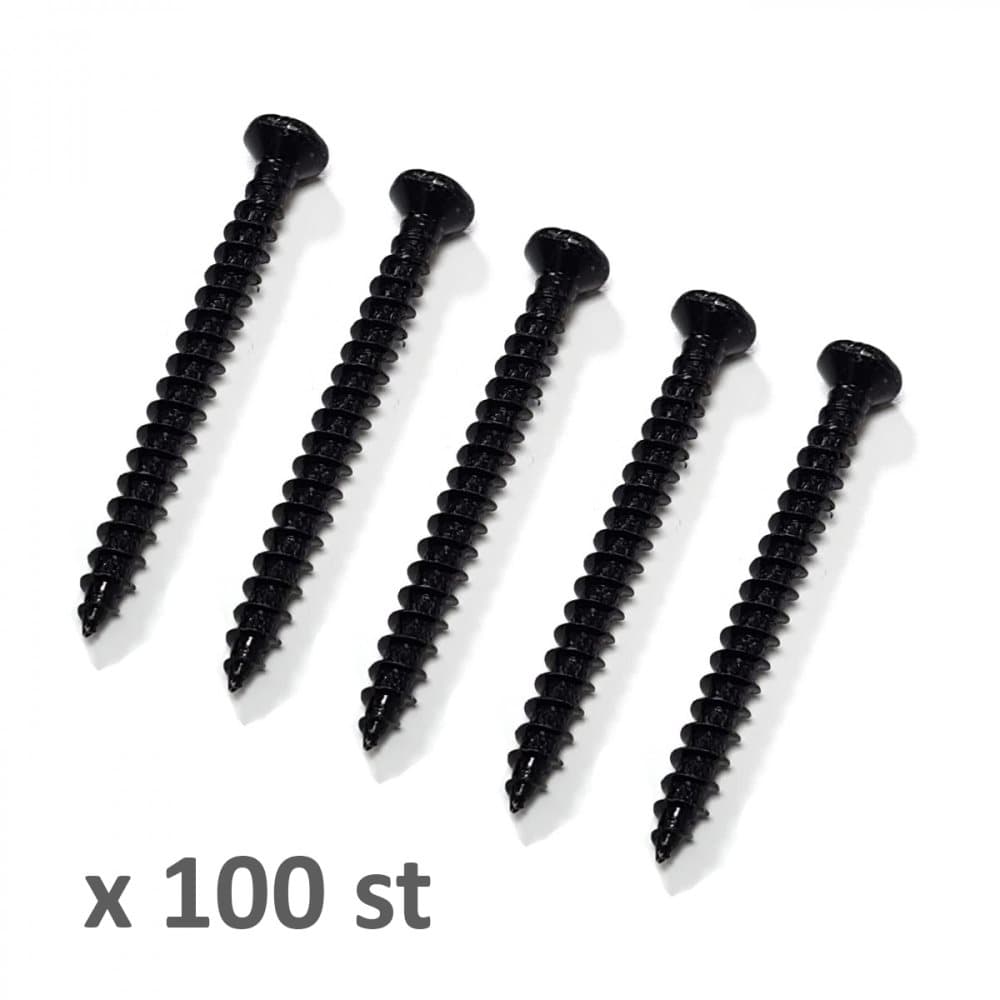 Panda rostfri skruv 100 st, Svart