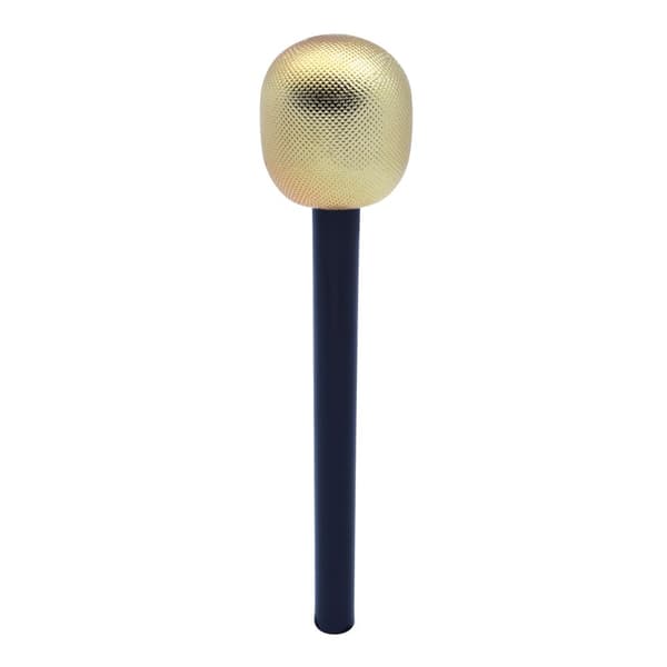 Bristol Novelty Shiny Toy Microphone Black/Gold One Size