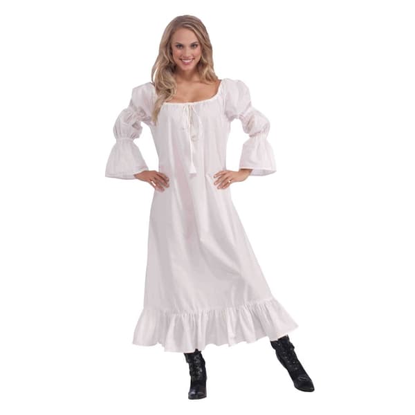 Bristol Novelty Kvinnor/Damer Medeltida Chemise Klänning Kostym White One Size