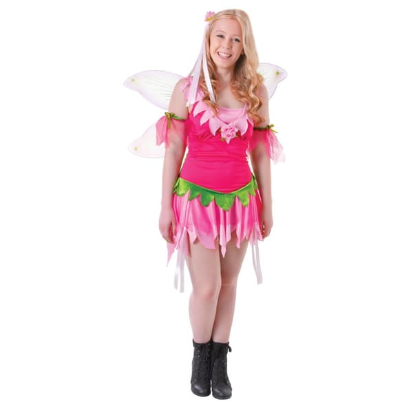 Bristol Novelty Teens/Girls Flower Fairy Costume Pink/Green One Size