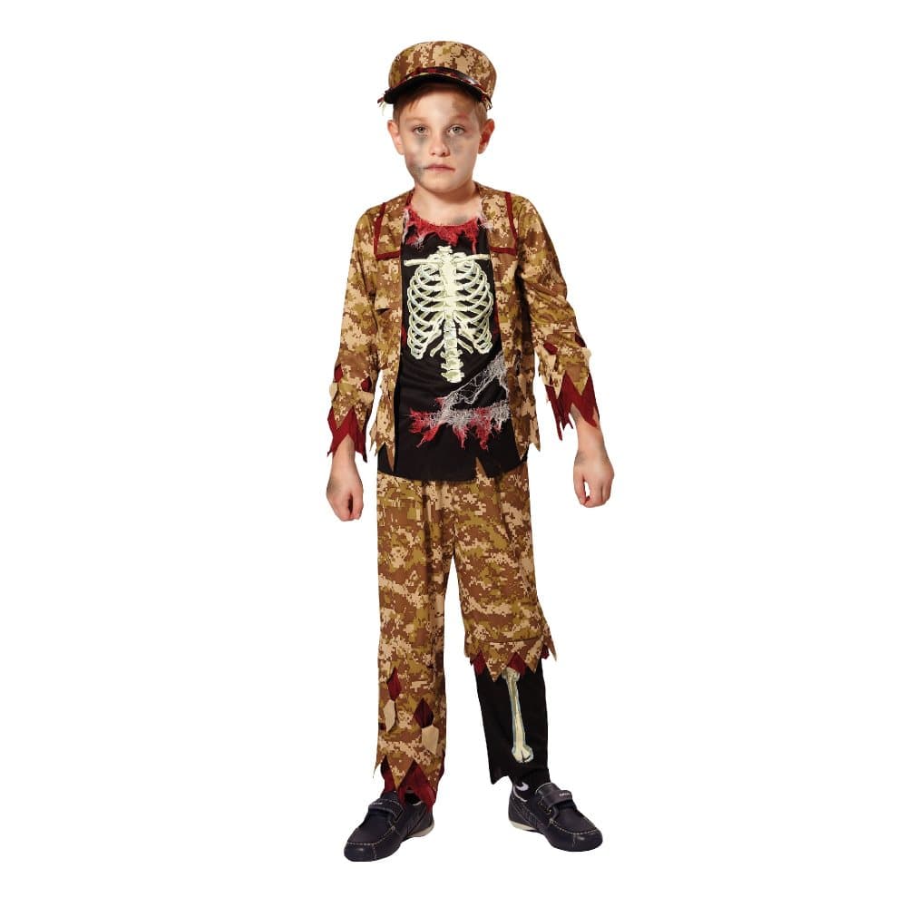 Bristol Novelty Barn/pojkar Skelett soldat kostym