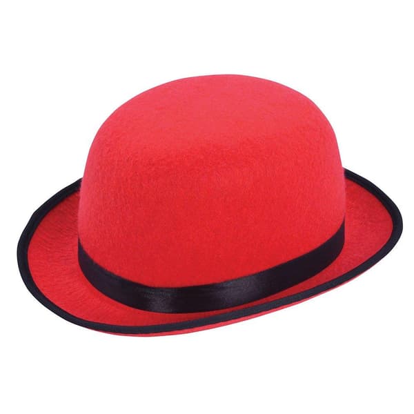 Bristol Novelty Unisex Bowler Hat til voksne Red One Size