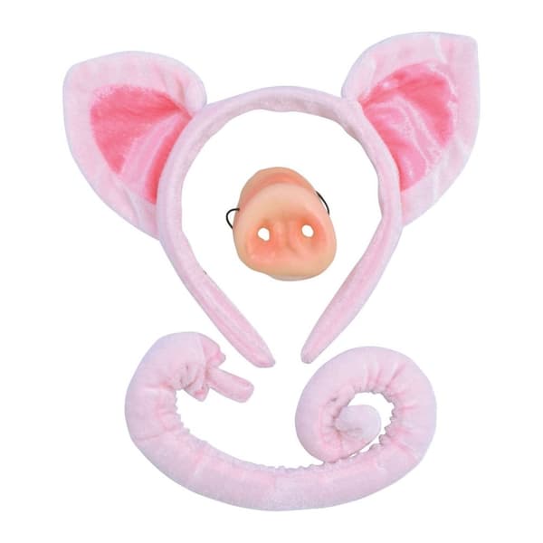 Bristol Novelty Sæt med tilbehør til gris kostume til børn/børn Pink One Size