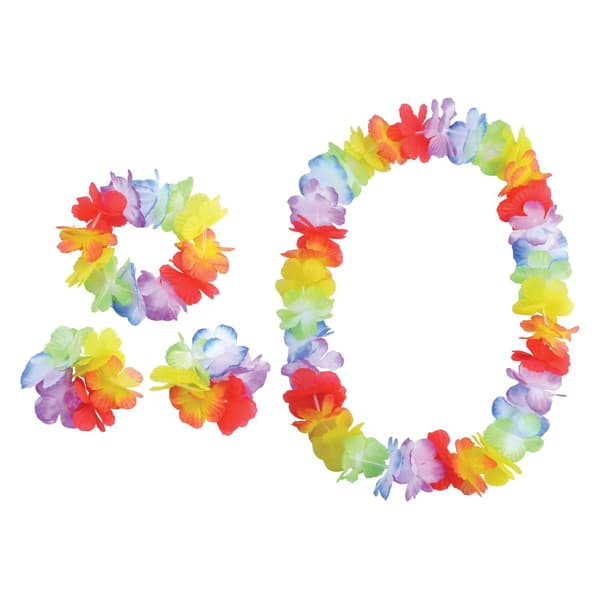 Bristol Novelty Hawaiian 4 Piece Flower Set Multicoloured One Size
