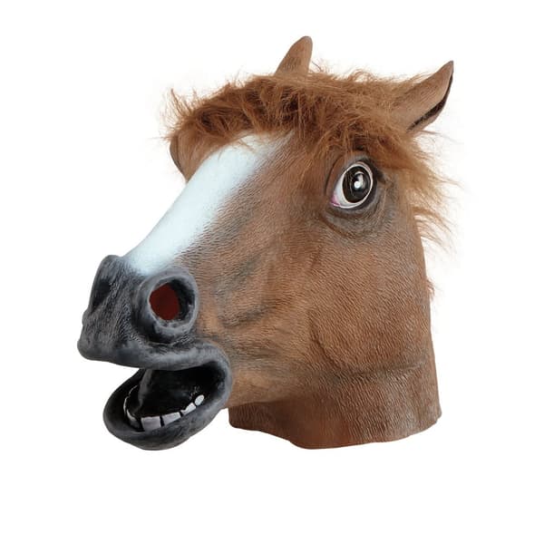 Bristol Novelty Unisex hest gummihovedmaske Brown/White/Black One Size
