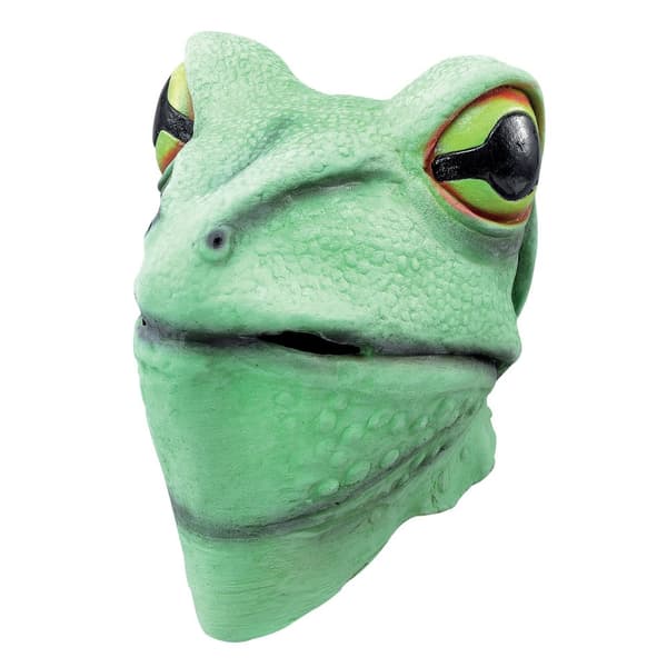 Bristol Novelty Unisex Adults Rubber Frog Mask Green One Size