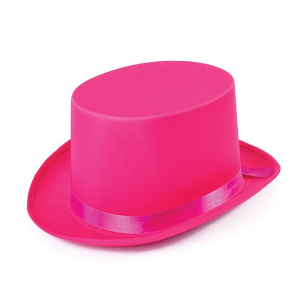 Bristol Novelty Unisex Satin Top Hat Pink One Size