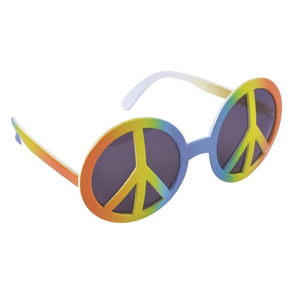 Bristol Novelty Glasögon med fredssymbol Rainbow One Size