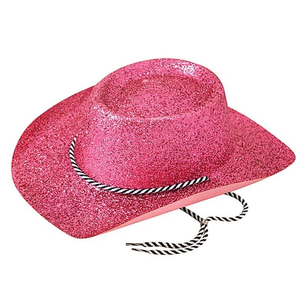 Bristol Novelty Unisex Voksne Glitter Cowboy Hat Pink One Size