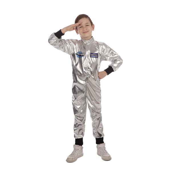 Bristol Novelty Childrens/Kids Astronaut Jumpsuit Costume Silver/Black/Blue M
