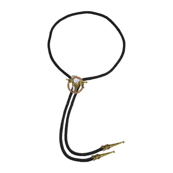 Bristol Novelty Cowboy-støvlesnor slips Black/Brass One Size