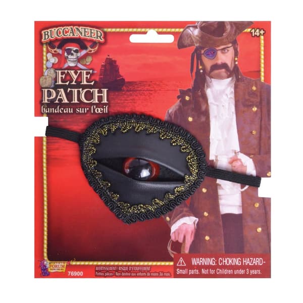 Bristol Novelty Unisex Adults Buccaneer Eye Patch With Eye Black/Gold One Size