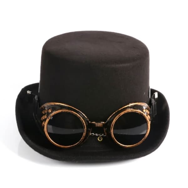 Bristol Novelty Unisex vuxna Steampunk Top Hat och glasögon