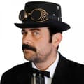 Miniatyrbild 4 av 4: Bristol Novelty Unisex vuxna Steampunk Top Hat och glasögon